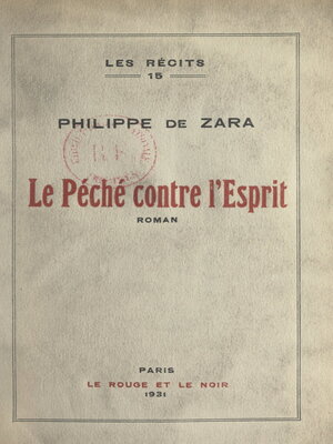 cover image of Le péché contre l'esprit